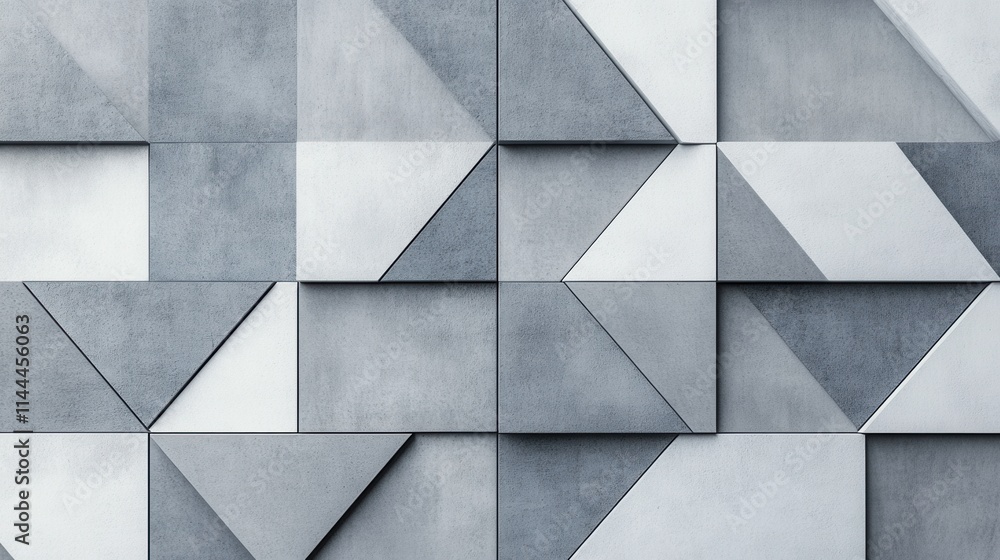 Poster abstract geometric background of textured triangular shapes in gray tones