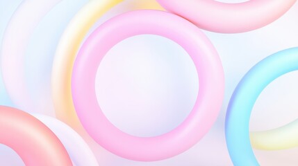 Obraz premium Colorful Soft Rings on a Light Background for Creative Design Projects