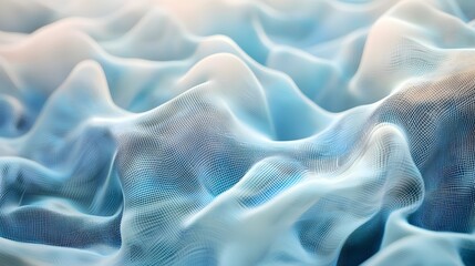 Blue silk fabric with a flowing, smooth, and shiny texture, perfect for luxury fashion and elegant decoration
