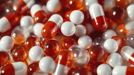 A large collection of vitamins and supplements in capsules.