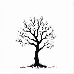Tree silhouettes in black on white background