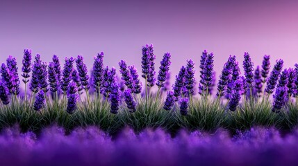 Naklejka premium Stunning Lavender Field at Sunset Nature Photography