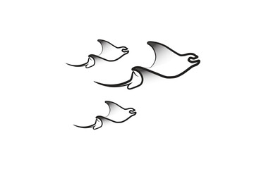 Simple manta vector. manta tatto vector.