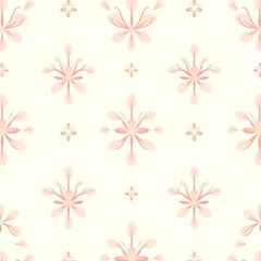 Fototapeta premium Pastel Floral Pattern: This delicate and elegant seamless pattern features soft pink floral motifs, perfect for adding a touch of femininity and sophistication to any design project. 