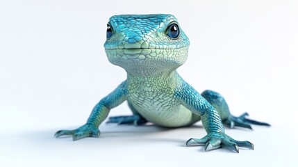 Obraz premium a blue lizard on a white background