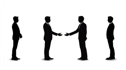 silhouettes of businessmen shaking hands