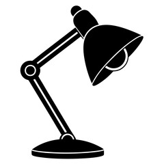 Minimalist Silhouette Desk Lamp Vector Art.