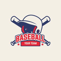 Fototapeta premium Baseball logo isolated. Baseball badge logo design template. Sport team identity icon, vector illustration