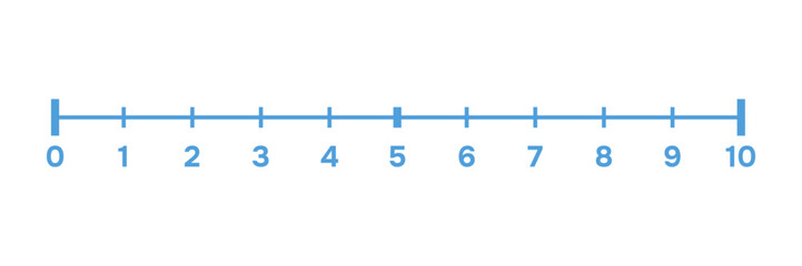 Positive number line. Vector illustration	
