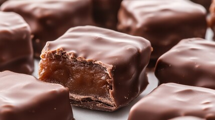 Mouthwatering Chocolates with Rich Filling on Display