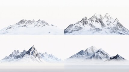 Obraz premium snowy mountain peaks on a white background