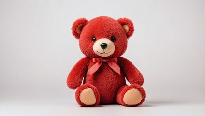 Red Teddy Bear Against Clean White