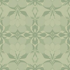 Abstract Floral Pattern:  A seamless pattern featuring delicate green floral motifs in an intricate design.