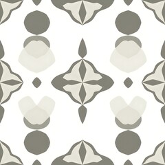 Fototapeta premium Abstract Geometric Pattern: Intricately designed seamless pattern featuring a captivating blend of soft grey and white hues. The geometric shapes, reminiscent of tile work.