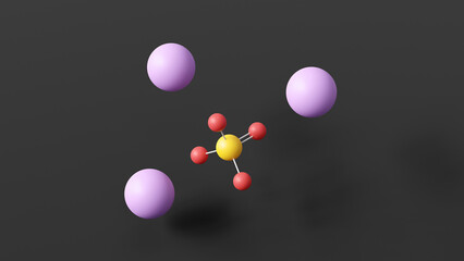 tripotassium phosphate molecule 3d, molecular structure, ball and stick model, structural chemical formula e340(iii) emulsifier