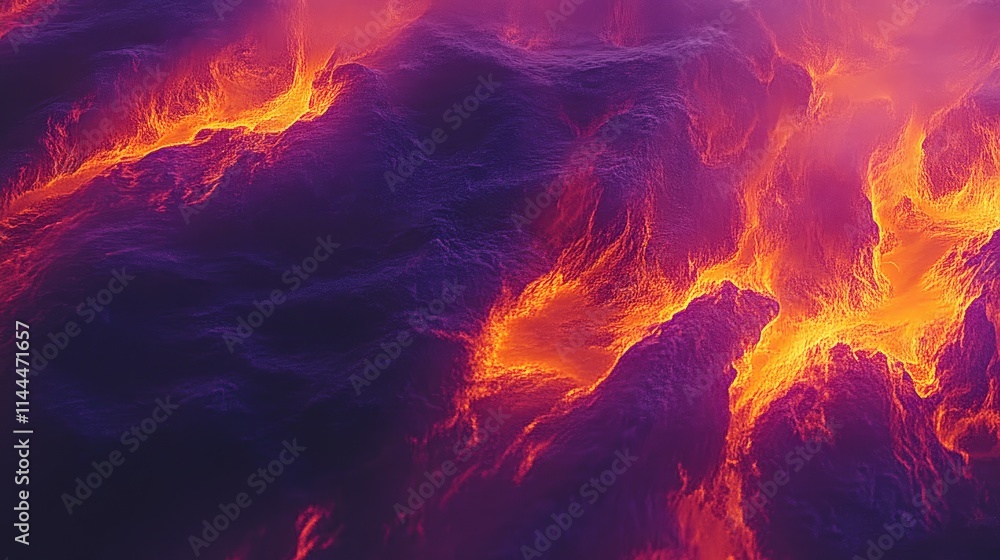 Poster a vibrant orange and pink abstract backdrop with dynamic fluid shapes, glowing highlights, and smoot