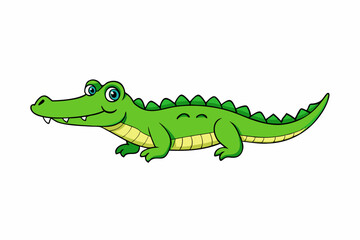 cartoon crocodile isolated on white