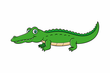 cartoon crocodile isolated on white