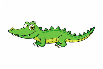 cartoon crocodile isolated on white