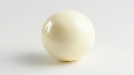 Mozzarella Cheese: A ball of fresh mozzarella cheese with a smooth, glossy surface, isolated on a white background. 