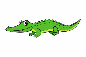 crocodile cartoon isolated on white