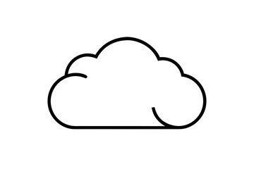 Cloud Line Icon Vector Illustration on Transparent Background
