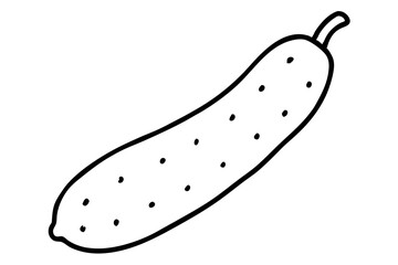 Cucumber Line Art Vector Illustration Isolated on White Background