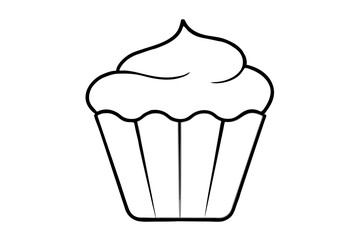 Minimalist Cupcake Line Art Vector Design for Print & Web