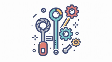 Obraz premium Professional Transform Tool Vector Line Icon on White Background