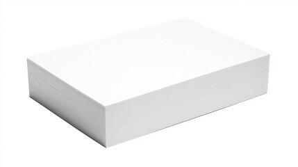 Index Cards: A stack of plain white index cards with sharp edges, isolated on a white background. 