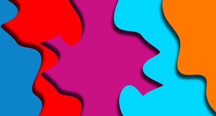 Multi layers soft colorful texture 3D papercut layers in gradient wallpaper banner. Abstract paper cut art background design for website template. concept or smooth origami paper cut