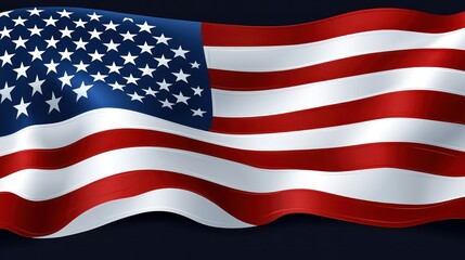 Naklejka premium American flag waving with red, white, and blue colors.