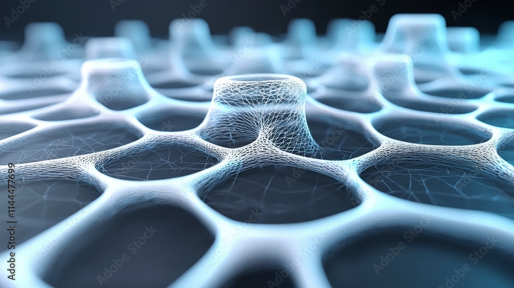Poster abstract network mesh futuristic 3d grid digital background hi tech texture cyberspace