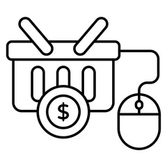 Creative design icon of digital shopping