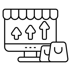 A trendy design icon of online shop