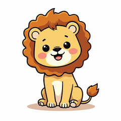 Fototapeta premium lion cartoon isolated on white