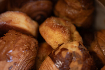 Golden Brown Pastries Close Up