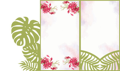 Obraz premium Colorful Floral Wedding Invitation Template