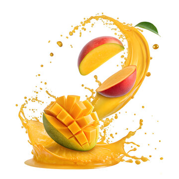 recommend clip art: sweet fruit ripe mango splash with water drop 