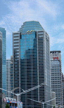 Jakarta, Indonesia - December 18, 2024: Mandiri and Indonesia Financial Group (IFG)  signage and logo type.