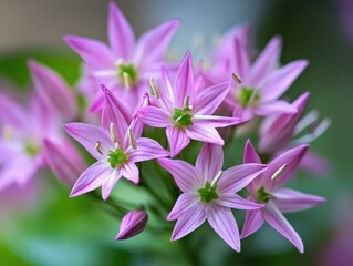 Fototapeta premium a cluster of purple flowers in bloom