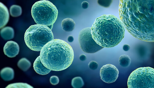 Streptococcus bacteria. Streptococcus species are responsible for pharyngitis, meningitis, bacterial pneumonia, endocarditis and necrotizing fasciitis. 3d illustration. pharyngitis