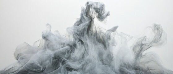 abstract grey smoke on a white background