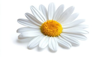 a single daisy flower on a white background