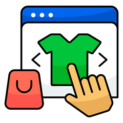 Creative design icon of web shopping