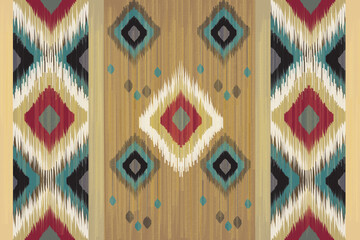 Ikat embroidery ethnic oriental pattern traditional.Aztec geometric art ornament print.Design for carpet, cover.wallpaper, wrapping, fabric, clothing