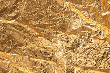 Gold Foil Texture: Crumpled Golden Background