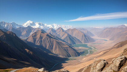landscape in the morning in mountains