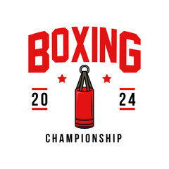 Boxing Logo sign badge isolated. Boxing logo with white background vector design