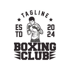 Boxing Logo sign badge isolated. Boxing logo with white background vector design